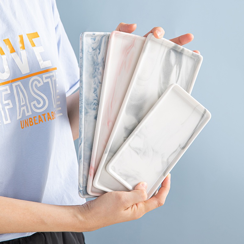 Marble Serving Board - Rechthoekig Keramisch Dienblad Creatief Marmeren Patroon