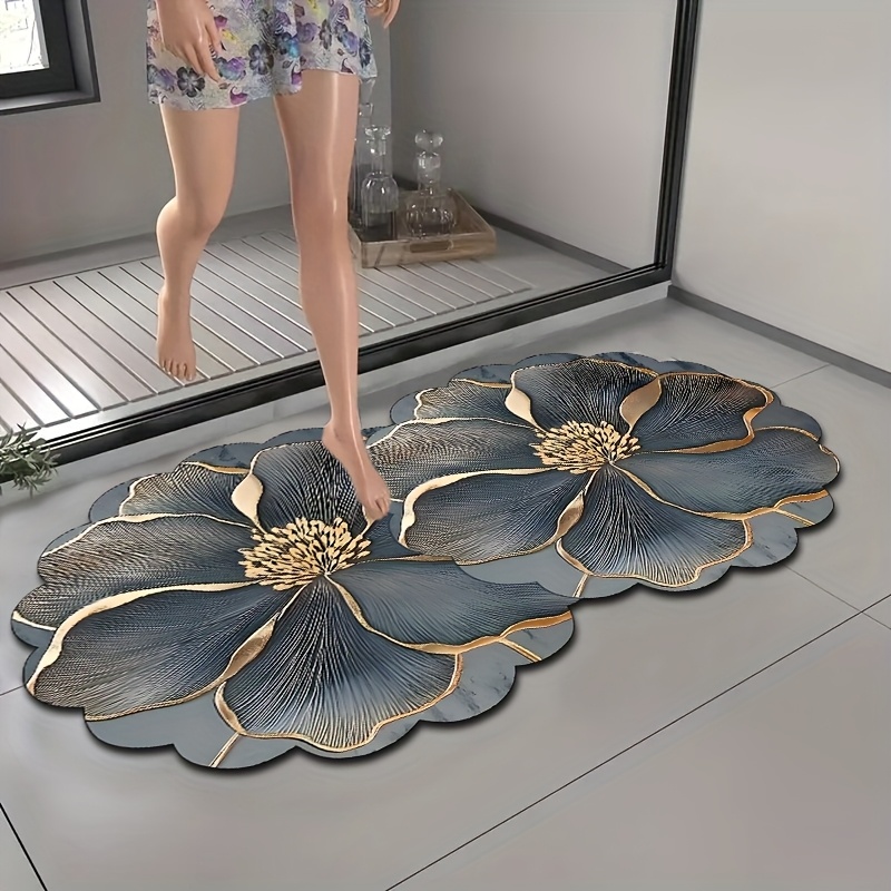 Quiet Luxury Lifestyle - VIKAMA Bloemrijk Luxe Tapijt Diepblauw met