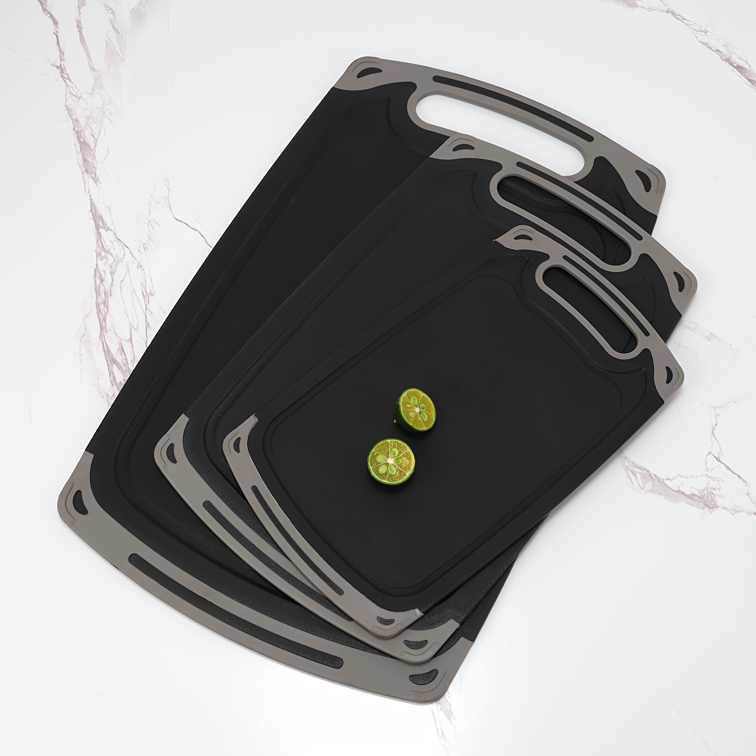 Marble Serving Board - Multifunctionele keukensnijplankset met kunststof tarwestro Imitatiemarmerpatroon