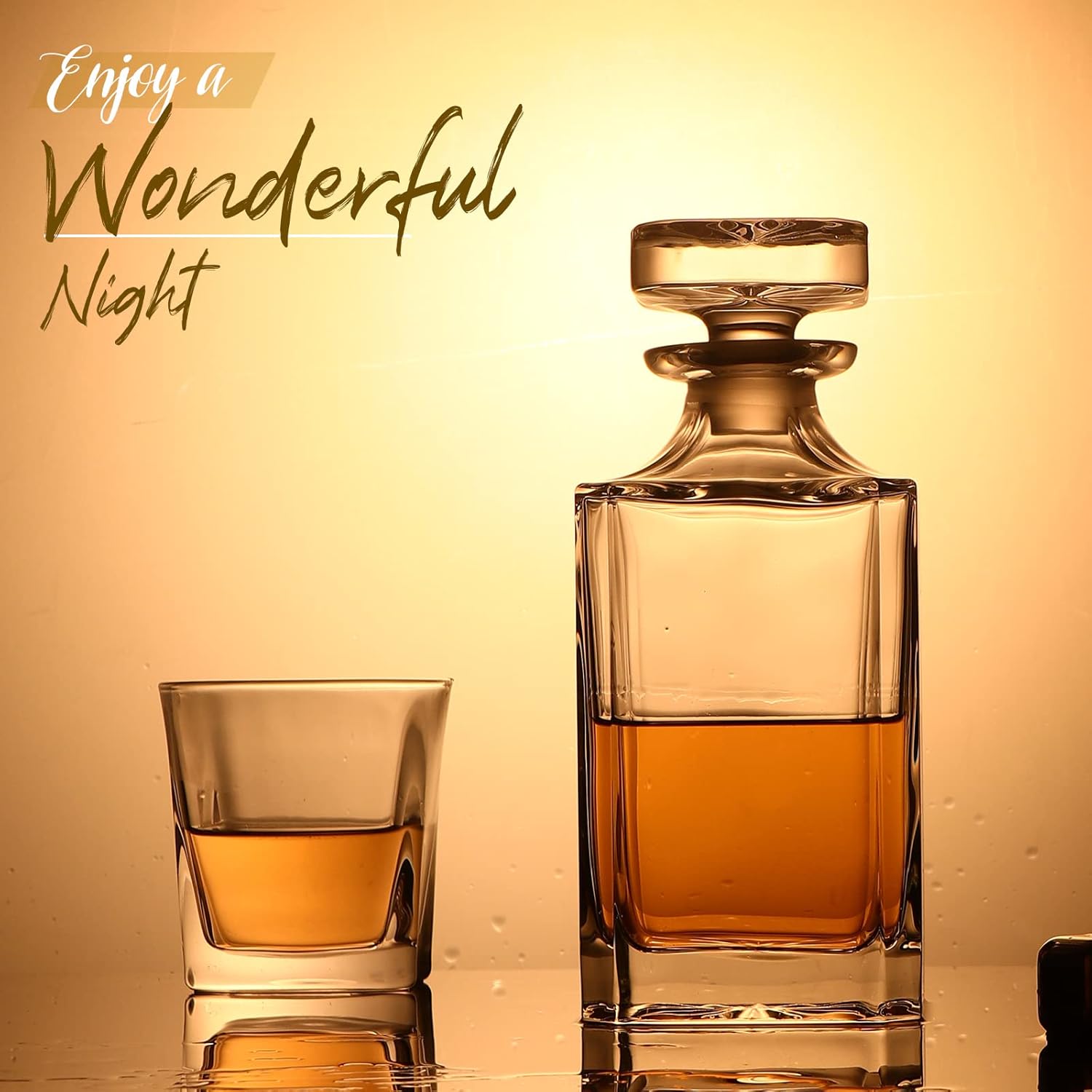 Glass Decanter Whiskey - Glazen karaf - Whiskykaraf voor wijn,