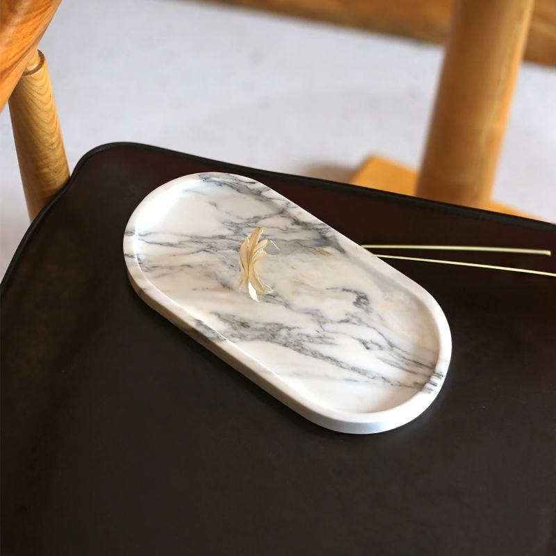 Natuurlijk marmeren ovale dien - Marble Serving Board recensie en prijs