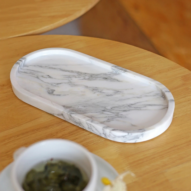 Natuurlijk marmeren ovale dien - Marble Serving Board recensie en prijs
