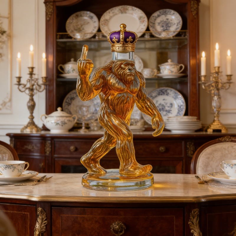 Grappige Bigfoot Crown Whisky  - Glass Decanter Whiskey recensie en prijs