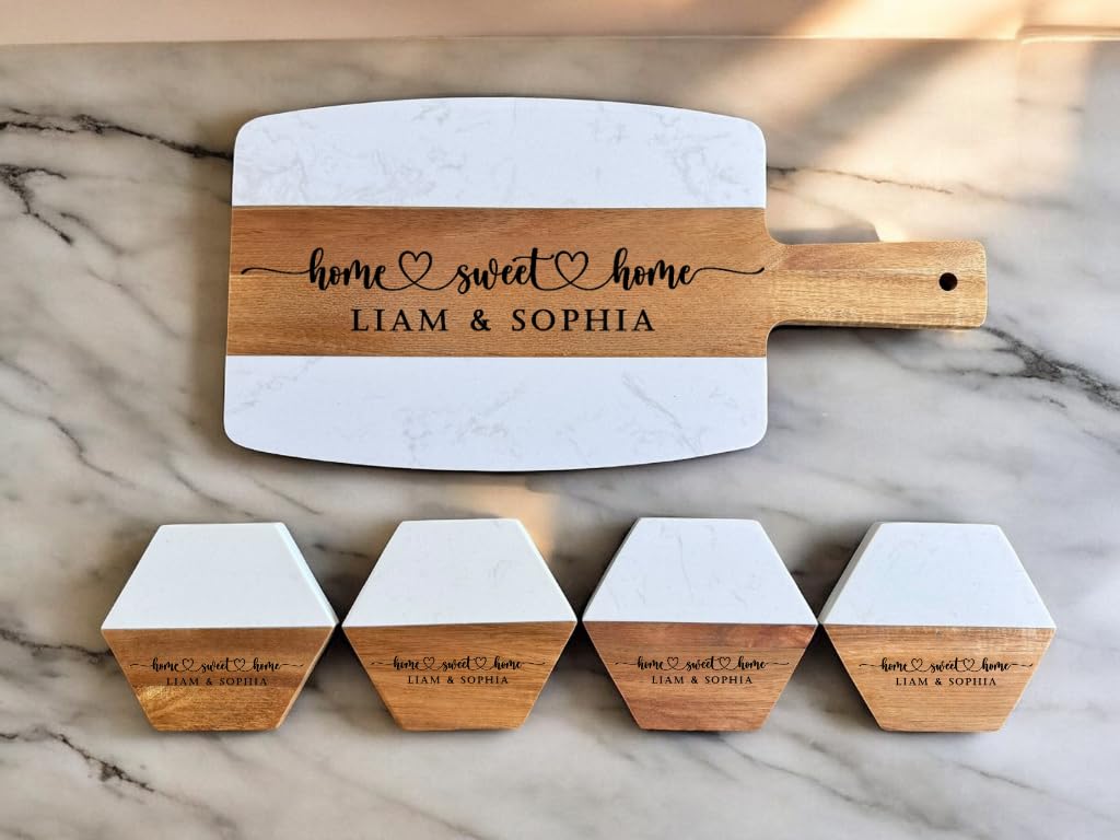 Set van 10 marmeren en houten  - Marble Serving Board recensie en prijs